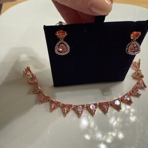 Swarovski Elegant Pink Gemstone Jewelry Set